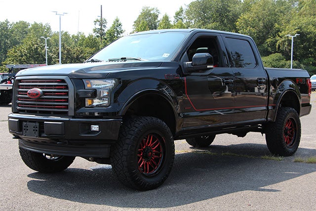 Custom Dark Red Lifted F-150 at All American Auto Group in Old Bridge NJ